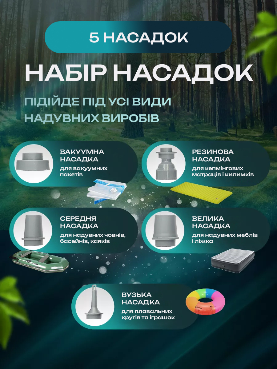 Беспроводний міні насос 4 в 1